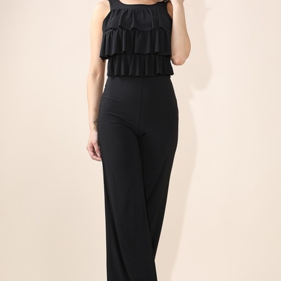 Black Layered Jumpsuit - Picture 2 of 4